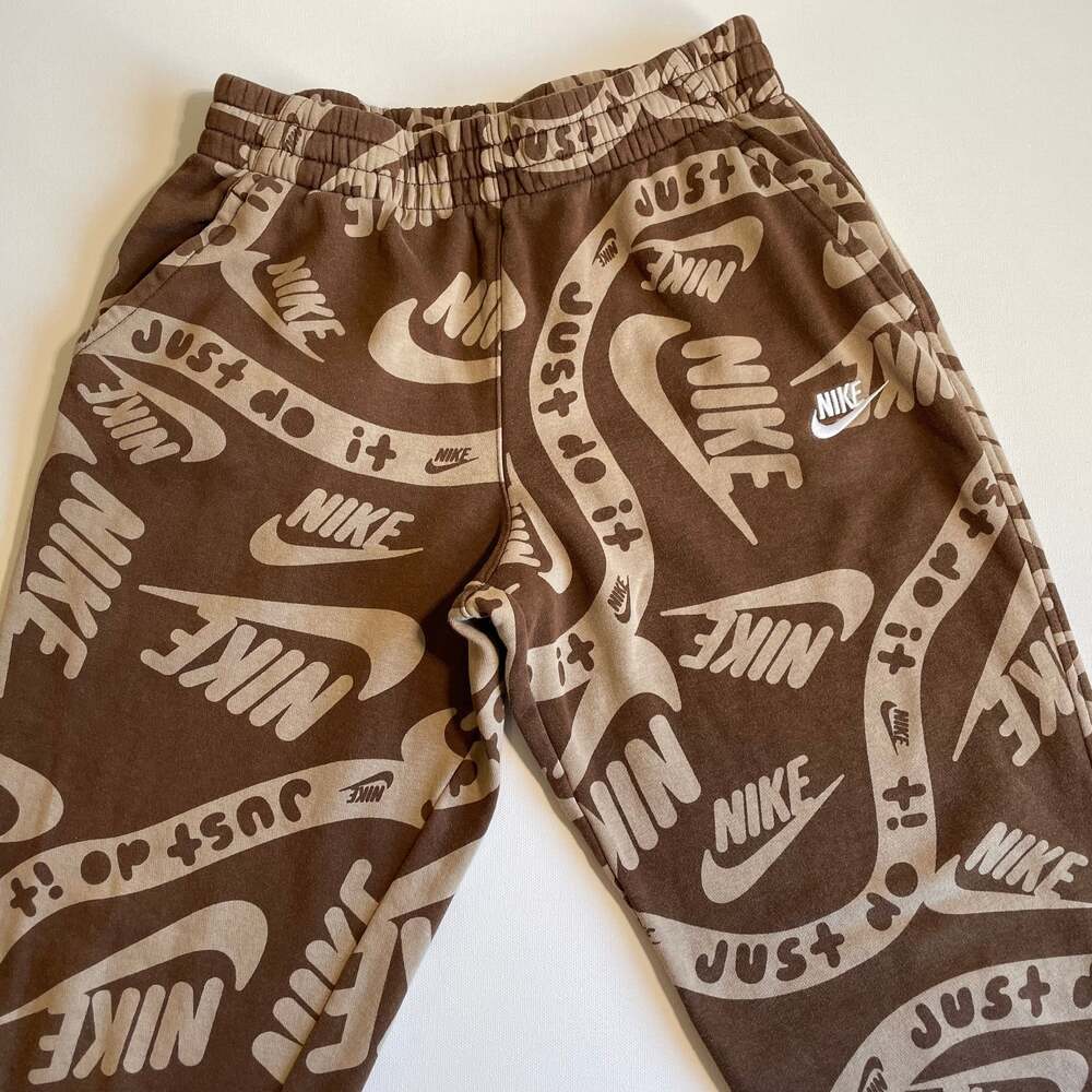 Nike Men's Olive/Black Club Fleece All-Over Print Jogger Sweatpants